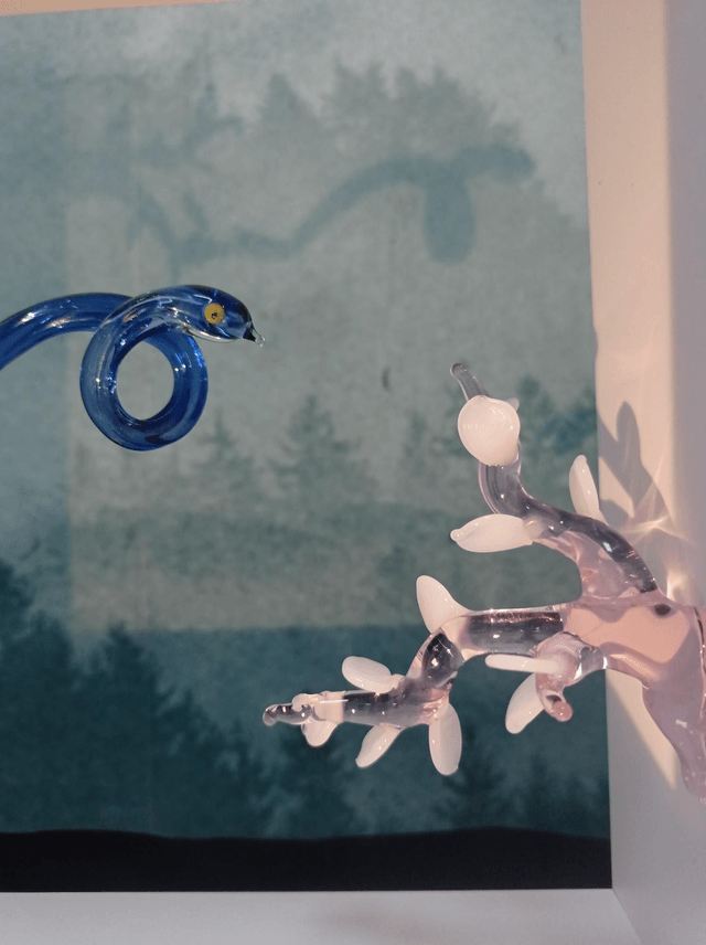 Cadre déco serpent bleu