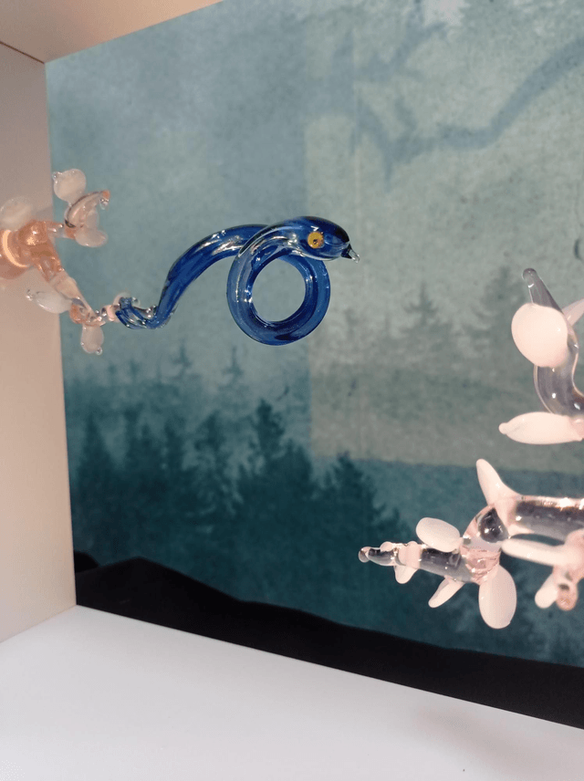 Cadre déco serpent bleu